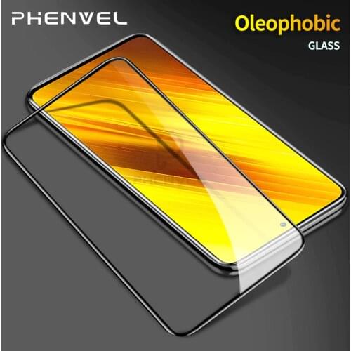 Protective Glass For Xiaomi Poco X3 Oleophobic Tempered Glass Film Pocophone M3 C3 F2 Pro Full Cover Screen Protector
