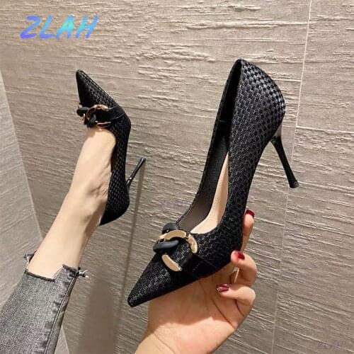 Womens High Heels Zlah Spring and Summer High Heels All-match Temperament Sexy Shallow Pointed Shoes Women Pumps