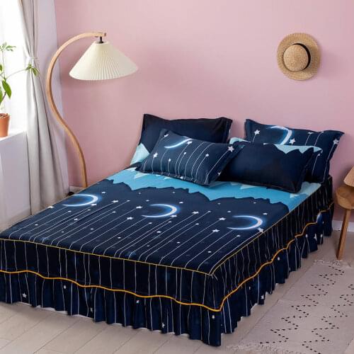 1PC Printed Soft Bed Sheet Skirt Wedding Bedspread Full Queen King Size Bed Sheet Mattress Cover Bedsheets Dropshipping