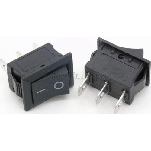 10PCS Ship Type Switch 15*21mm 3PIN SPST ON/OFF Rocker Switch 6A/250V 10A/125V 15X21mm