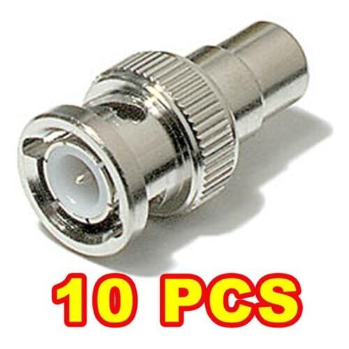 10pcs x BNC male to RCA Female Adapter Video cable for cctv camera