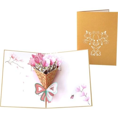 3D Pop-Up Cards with Envelope Sticker Birthday Card Weeding Greeting Card Postcards Gifts Card for Girl Kids Wife Husband