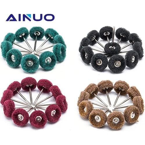 25mm 1" Wool Felt Grinding sanding Head Abrasive Buffing Wheel Jewelry Metals for Dremel Dril 3mm Shank 6-10 Pcs