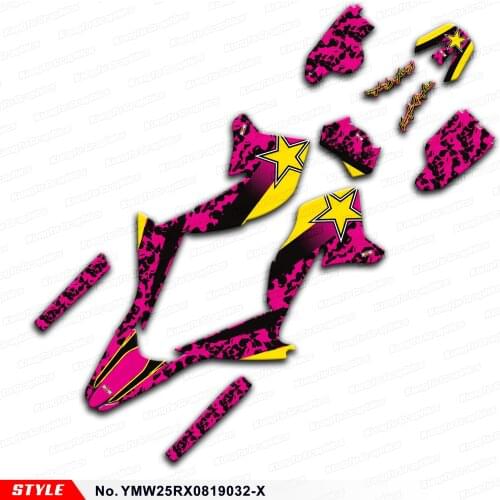 Aftermarket Personalized Graphics Vinyl Decals for WR250X WR250R 2008 2009 2010 2011 2012 to 2020, Style No. YMW25RX0819032-X