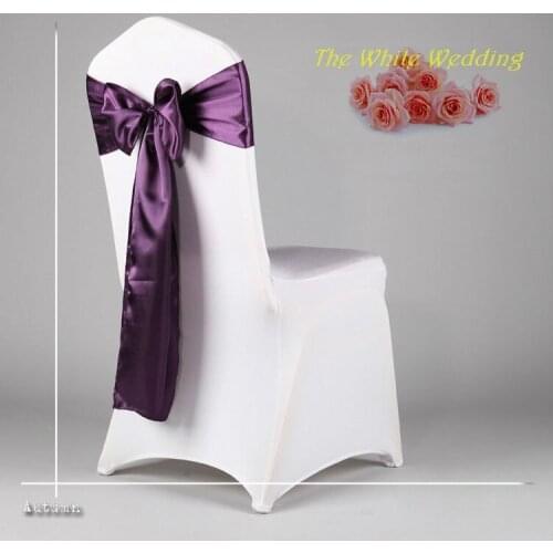 Free Shpping 100 Dark Purple Cheap Chair Sash For Wedding Decoration