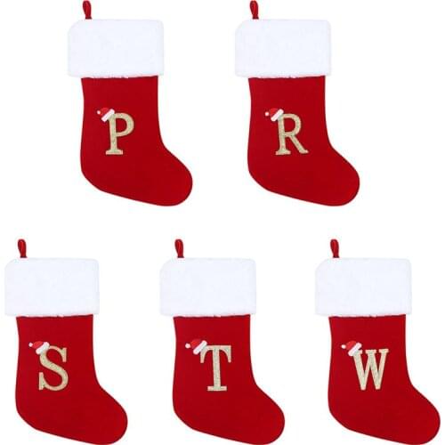 Large Personality Letter Christmas Socks Christmas Tree Decoration Pendant Candy Bag Christmas Scene Dress Up Gift Bag
