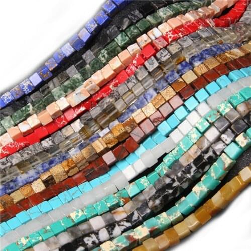 6MM Square Natural Stone Agates Cube Bead With Hole Loose Spacer Beads For Jewelry Making DIY Necklace Bracelet Earring Charm