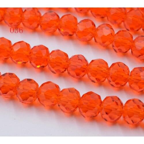 FLTMRH Orange Colors 4*6mm 50pcs Rondelle Austria faceted Crystal Glass Beads Loose Spacer Round Beads for Jewelry Making