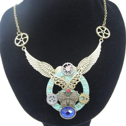 Exclusive Custom Mixed Elements Hope For Peace Meaningful Steampunk Women`s Necklace DIY Jewelry