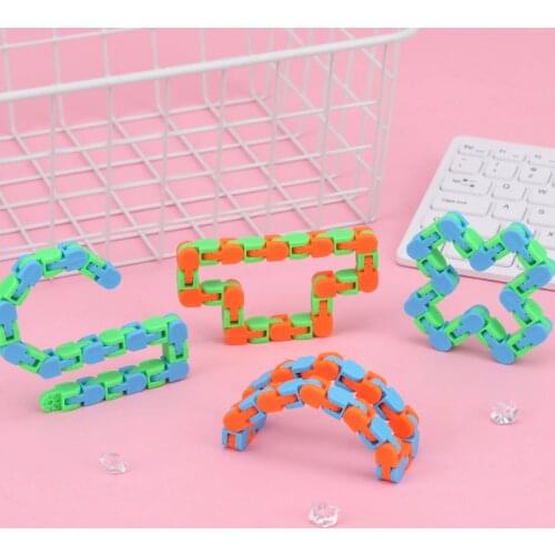 New Fidget Toys Wacky Tracks Snap Click 24 Knot Fluid Bracelet Rotate Chain Autism Snake Puzzles Classic Sensory Anti Stress Toy