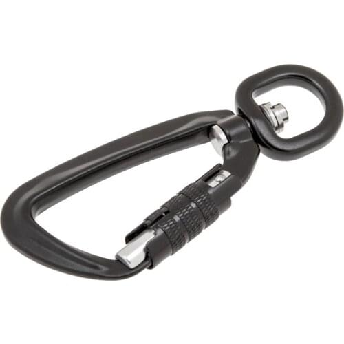 Locking Carabiner with Swivel Rotating Ring for Outdoor Climbing Keychain Pet Leash Hook, Max Load 500KG