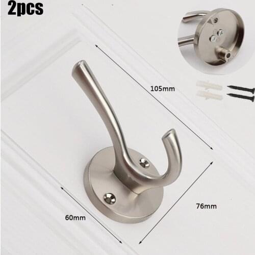 2pcs Hook Accessory Bag Clothes Hanger Home Pack Single Stainless Steel