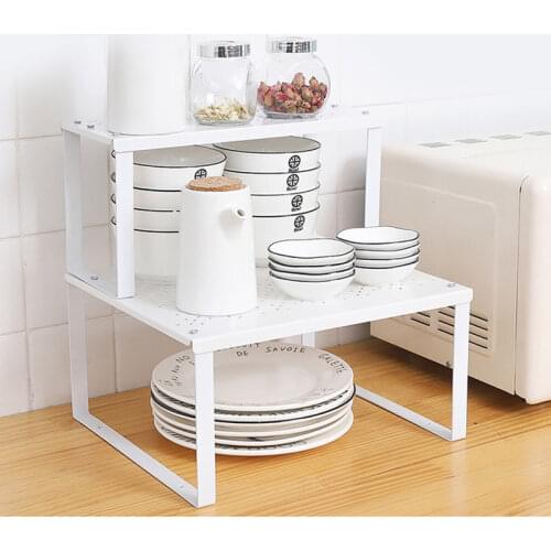 Kitchen Desktop Over Sink Dish Drying Rack Bathroom Cosmetics Cutlery Seasoning Bottle Storage Holder Metal Bowl Draining Shelf
