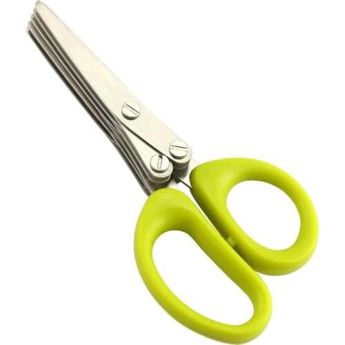 Kitchen Stainless Steal 3 Layer Blades Vegetable Green Onions Cutting Scissors