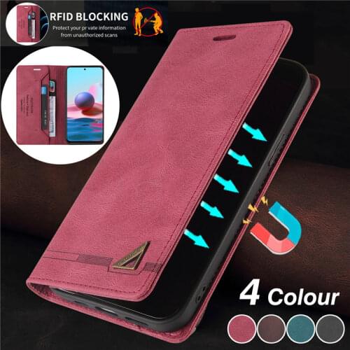 Magnetic Flip Leather Phone Case For XiaoMi RedMi Note 10 10S 9T 9 Pro Max 8 8T 7 9A 9C 8A 7A Wallet Card Back Cover Coque Etui