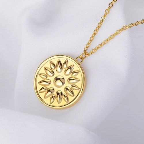Small Baby Jewelry Stylish Sun Double-sided Pattern Daisy Necklace