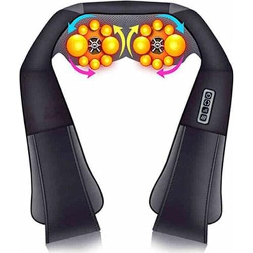Electrical Home Car Body Neck Massager Back Relaxation Massagem U Shape Shoulder Shiatsu Infrared heated 3D Kneading Shawl Belt