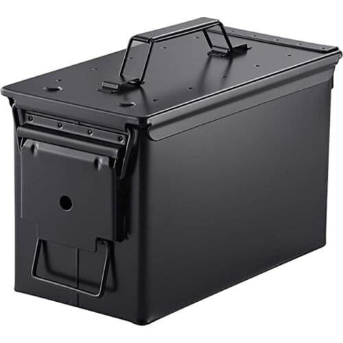 50 Cal Metal Ammo Can Steel Ammo Box Military & Army for Long-Term Waterproof Ammunition & Valuables Storage