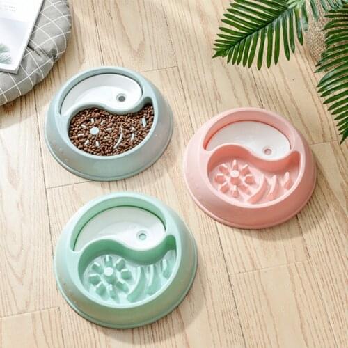 Pet Dog Bowl Slow Feeder Anti-Gulping Food Plate Cat Pets Feeder Dog Bowls Plastic Anti Choking Puppy Cat Eating Dish Bowl