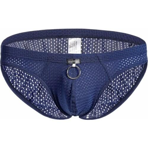 Mens Mesh Briefs Breathable Gay Mesh Convex Pants Underwear Penis Pouch Sexy Brief Low Waist Men Breifs Mens Slip Cueca