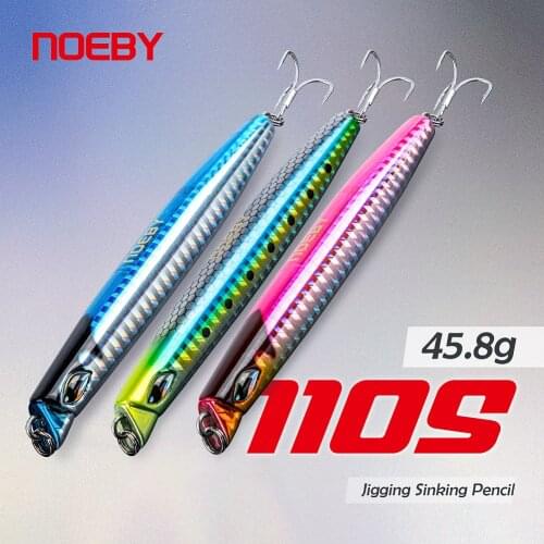 Noeby 3Pcs Fishing Lure Set 110mm 46g Sinking Pencil Long Casting Wobblers Artificial Hard Bait Shore Jigging Sea Fishing Lure