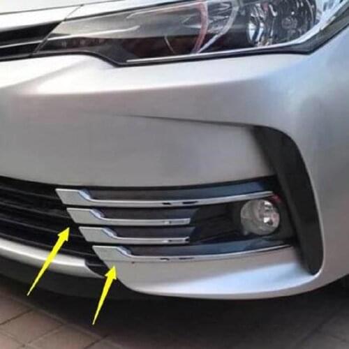 Auto front fog light trim car sticker for toyota corolla 2017 2018,ABS chrome,8pcs/lot, car styling