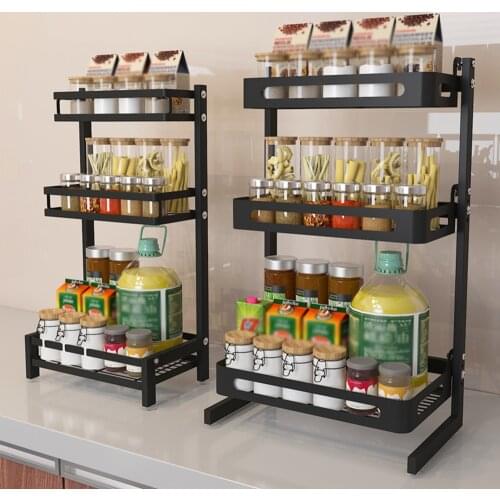 Spice Rack Organizer 3-Tier Countertop Organizer Utensil Holder Freestanding Shelf Organizer for Jars Bottles Chopping Board