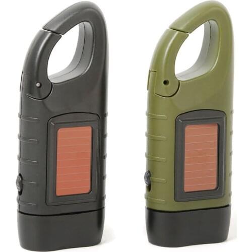 P402 Multifunctional hand-cranked flashlight mini outdoor emergency lighting with solar rechargeable military fan supplies