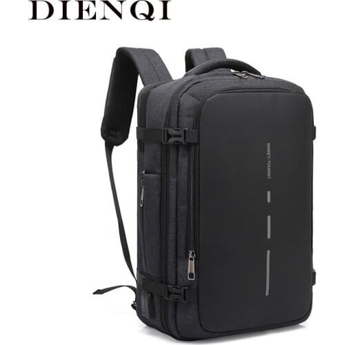 DIENQI Slim Laptop Backpack Men 15.6'' Office Work Women Backpack Business Bag Unisex Black Ultralight Backpack Thin Back Pack