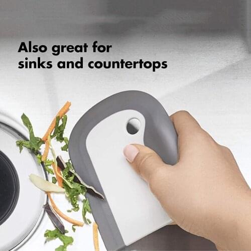 Edge Clean Scraper Kitchen Integrated Soft Rubber Scraper Soft Plastic Plate Cleaning Tool Tableware Scraper Cleaning Brush