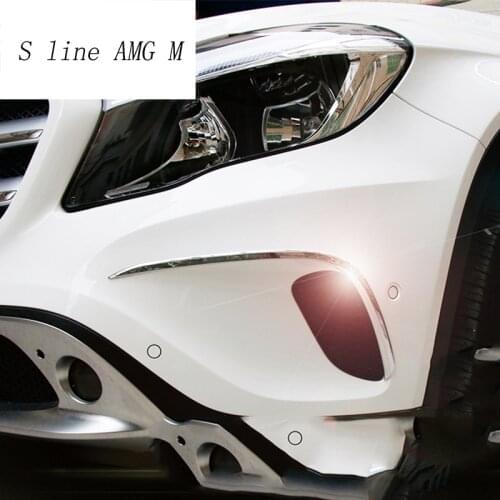 Car Styling Front Fog Lamp Frame Head Fog Light Cover Sticker Decoration Trim For Mercedes Benz GLA Class X156 Auto Accessories