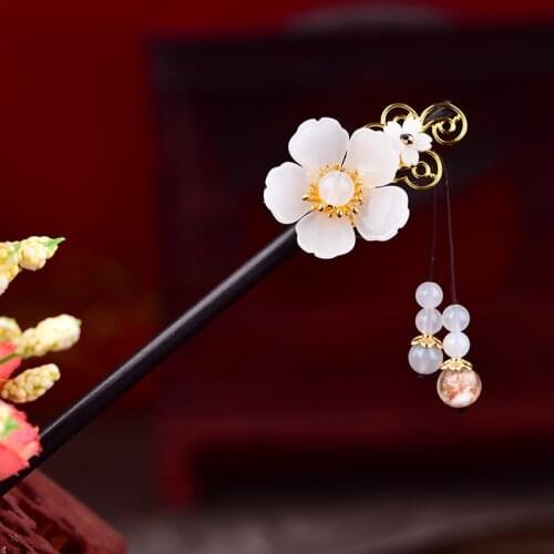 Temperamental Exquisite Coloured Glaze Petal Comfortable Hair Stick Glistens Golden Sand Coloured Glaze Pendant Hair Jewelry