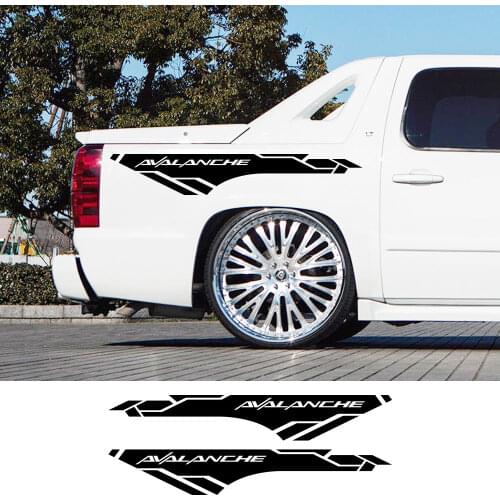 For Chevrolet Avalanche Car Rear Trunk Bed Side Stickers Pickup Decals Truck Vinyl Film Custom Decoration Cover Auto Accessories