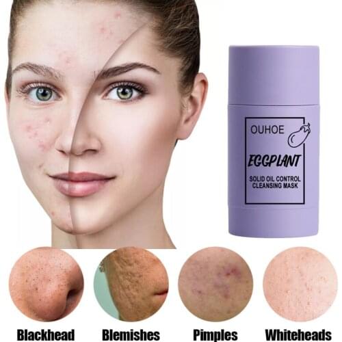 Green Tea Deep Cleansing Mud Mask Eggplant Solid Masks Oil Control Anti-Acne Purifying Clay Stick Mask Skin Care TSLM1