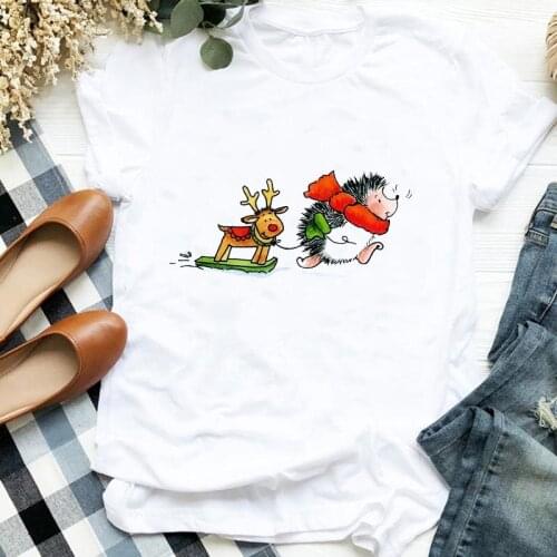 Women Round Neck T-shirts Top for Female Watercolor Cartoon 90s Casual Womens Graphic Lady T Shirt Ladies Basic Tees T-Shirt