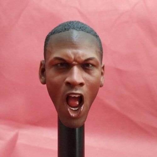1/6 Scale Angry Head Carving Young Black Man Bastketball Star Head Sculpt for 12in Phicen M36B Body Action Figure