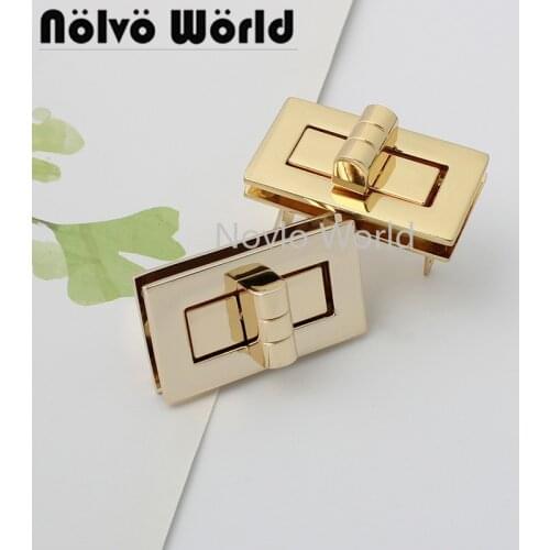 10-50 pieces 40*23mm rose gold color rectangle shape turn lock for woman bag twist lock chains bag accessories