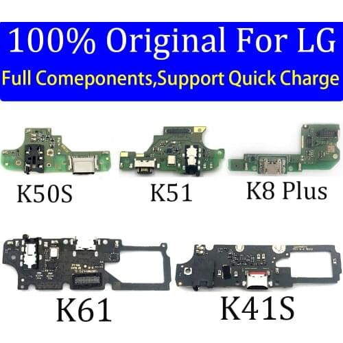 100% Original Dock Connector USB Charger Charging Port Flex Cable Microphone Board For LG K22 K8 Plus K51S K50S K51 K61 k41S