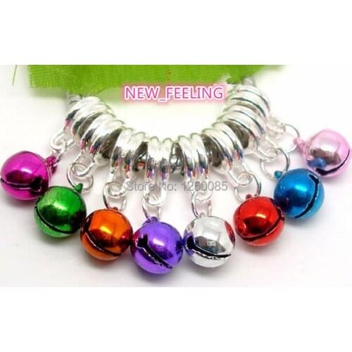 100PCS Mixed Colors Beautiful Metal Bell Charms Dangles fit European Bracelet & Necklace DIY Jewelry Making