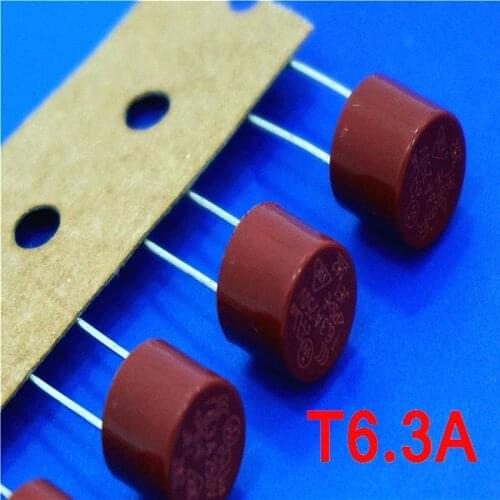 1000 pcs/lot) T6.3A 250V TR5 Slow Blow Subminiature Fuse, UL VDE RoHS Approved, T6.3A, 6.3Amp