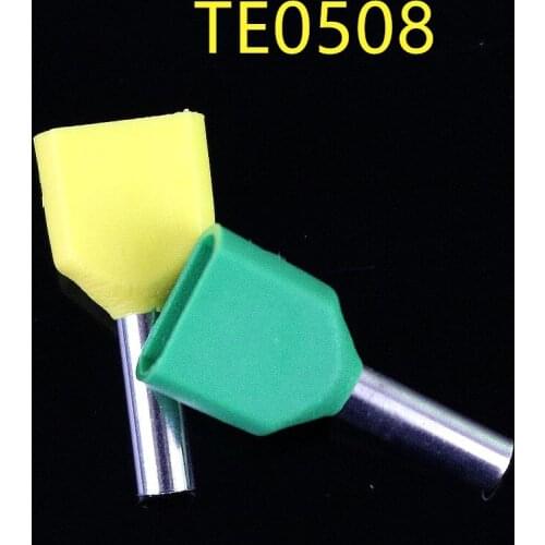 1000PCS/Lot TE0508 twins Dual Bootlace Ferrule teminator cable ends cord terminal 2*0.5mm2