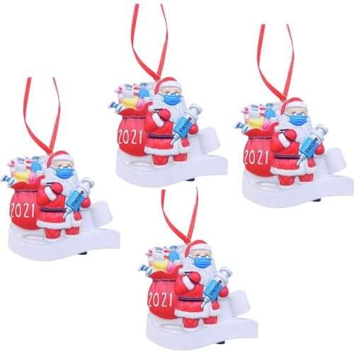 2021 Christmas Ornament Santa Claus Decorate Xmas Tree Hanging Pendant Set of 4 Snowman Pendant