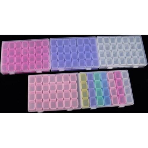 28 grids colorful diamond painting storage box water drill tool bead storage box Diamond Embroidery Accessories