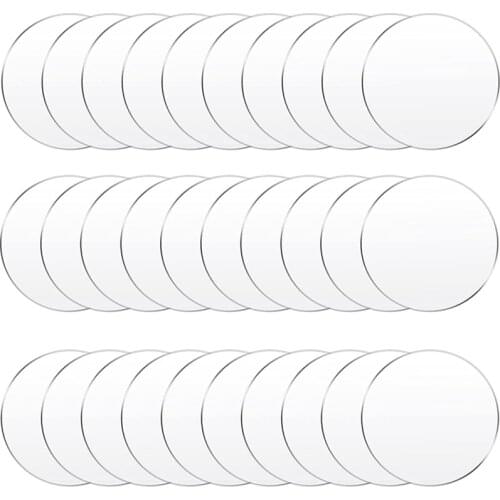 30 Pieces of Transparent Acrylic Circle for Art Projects and DIY Beverage or Furniture Protection