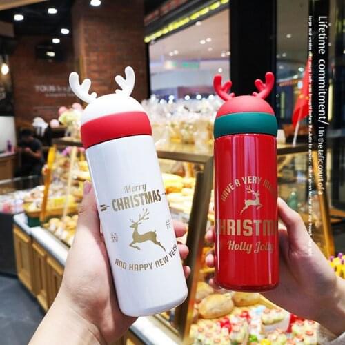 350ML Cartoon Christmas Thermos Cup Cute Stainless Steel Water Bottle Vacuum Insulated Thermos Bottle Thermo Mug