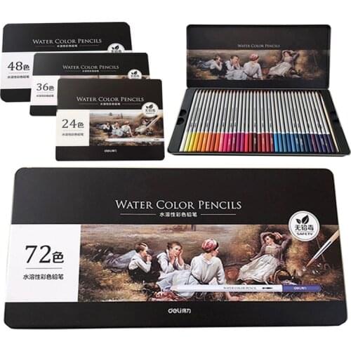 36/48/72 Watercolor Pencils Professional Colored Pencils 72 Watercolor Pencils Lead Water-soluble Colour Pencil Set Art Supplies