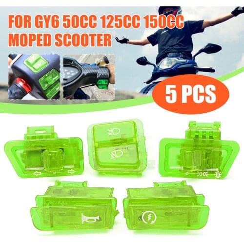 4 Colors 5PCS For GY6 Switches 50cc 125cc 150cc Moped Scooter Head Light Horn Dimmer Turn Starter Single Switch Button