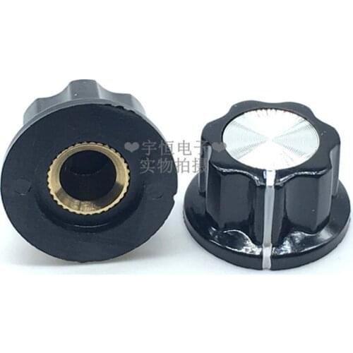 5 Pieces Bakelite Lock Screw Knob Diameter 19MM Height 11MM Copper Core Inner Hole 6MM Switch Encoder Knob Cap