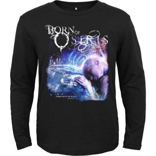 9 Designs American Rock Band Born Of Osiris Punk Rocker Men Women Full Long Sleeves Shirt Heavy Metal Black Tee Fitness