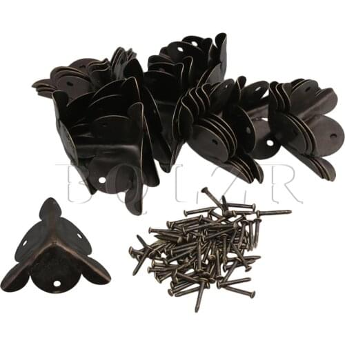 BQLZR 20x Antique Metal Jewelry Box Gift Box Corner Protector 24x24mm Edge Cover Decor